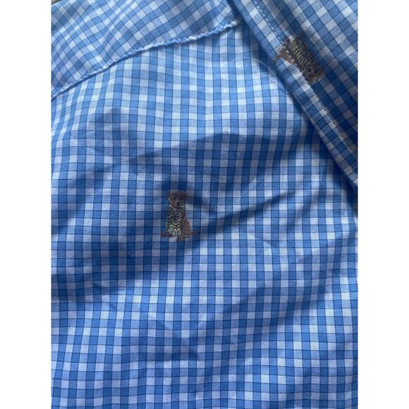 Cremieux Checkered dog print short sleeve shirt - Picture 5 of 5